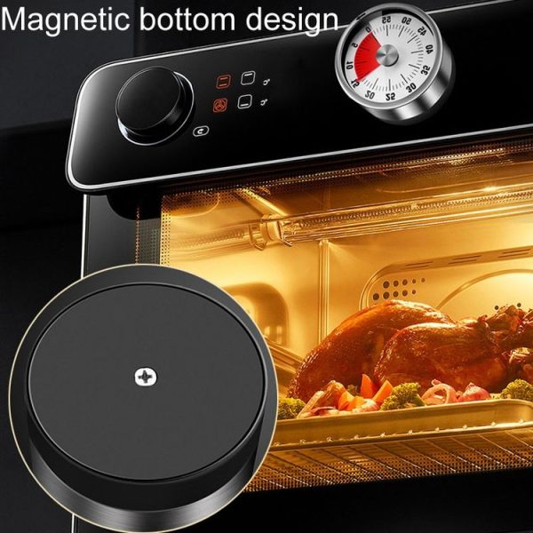 Kitchen Stainless Steel Mechanical Timer Student Time Management Reminder Baking Alarm Clock (Red) - Image 10