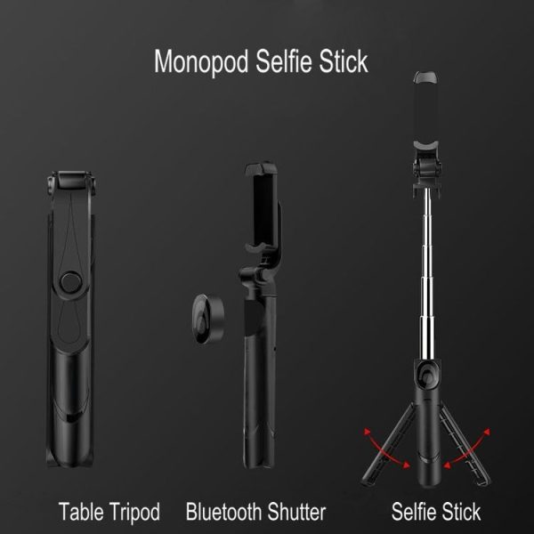 XT09 Live Cell Phone Tripod Selfie Stick Bracket Bluetooth Selfie Stick (Black) - Image 10