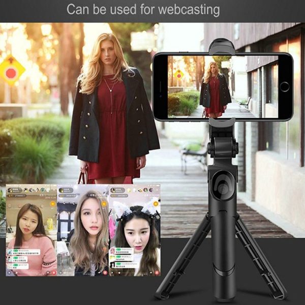 XT09 Live Cell Phone Tripod Selfie Stick Bracket Bluetooth Selfie Stick (Black) - Image 13