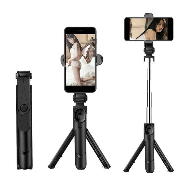XT09 Live Cell Phone Tripod Selfie Stick Bracket Bluetooth Selfie Stick (Black) - Image 2