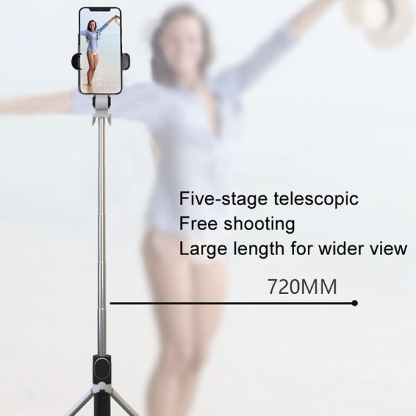 XT09 Live Cell Phone Tripod Selfie Stick Bracket Bluetooth Selfie Stick (Black) - Image 7