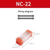 4pcs Direct Insertion Of Quick Terminal Block Wire Connector Clamps, Model: NC-22 - Image 2