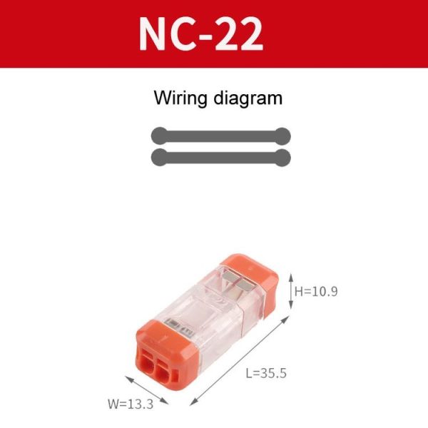 4pcs Direct Insertion Of Quick Terminal Block Wire Connector Clamps, Model: NC-22 - Image 2