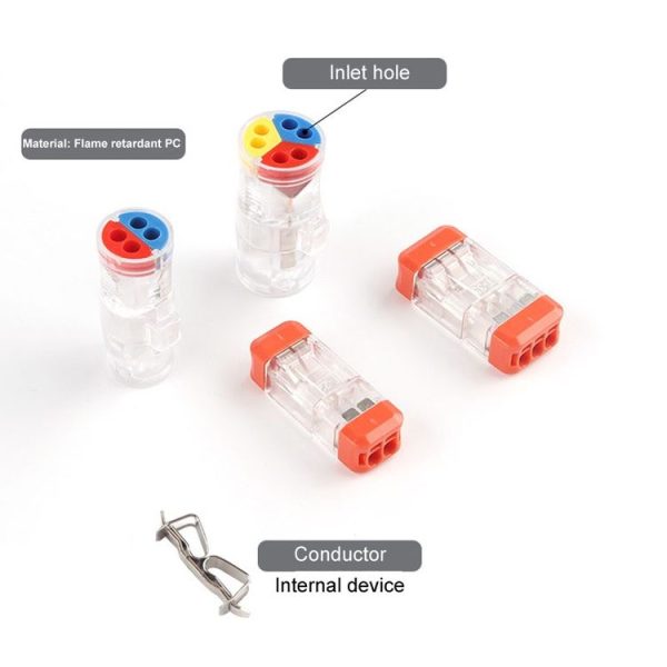 4pcs Direct Insertion Of Quick Terminal Block Wire Connector Clamps, Model: NC-22 - Image 4