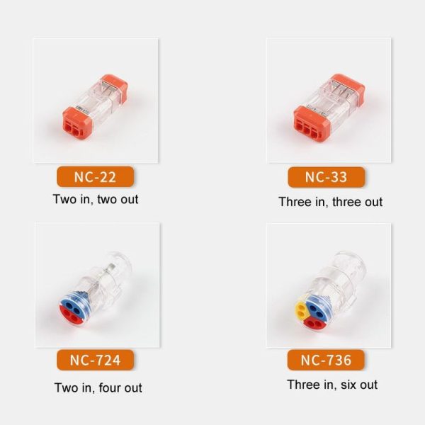 4pcs Direct Insertion Of Quick Terminal Block Wire Connector Clamps, Model: NC-22 - Image 8