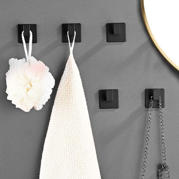 Thickened Solid Hooks Toilet Clothes Hooks Aluminum Free Perforation Wall Clothes Hat Hanger, Model Number: 9524 - Image 2