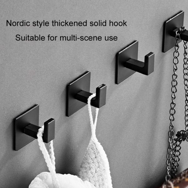 Thickened Solid Hooks Toilet Clothes Hooks Aluminum Free Perforation Wall Clothes Hat Hanger, Model Number: 9524 - Image 5
