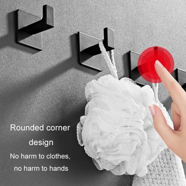 Thickened Solid Hooks Toilet Clothes Hooks Aluminum Free Perforation Wall Clothes Hat Hanger, Model Number: 9524 - Image 6