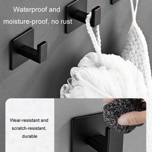 Thickened Solid Hooks Toilet Clothes Hooks Aluminum Free Perforation Wall Clothes Hat Hanger, Model Number: 9524 - Image 7