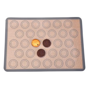 High Temperature Resistant Silicone Baking Mat Macaron Puff Oven Mat (Gray 30 Circle)