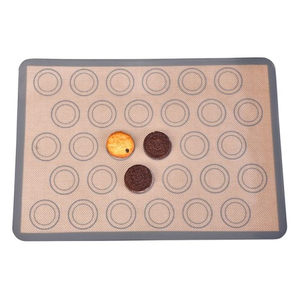 High Temperature Resistant Silicone Baking Mat Macaron Puff Oven Mat (Gray 30 Circle)