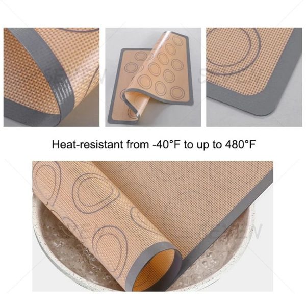 High Temperature Resistant Silicone Baking Mat Macaron Puff Oven Mat (Gray 30 Circle) - Image 3