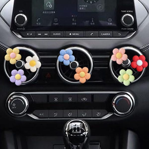Candy-colored Ffive-petal Flower Car Air Vent Aromatherapy Decorative Clip, Color: Yellow - Image 4