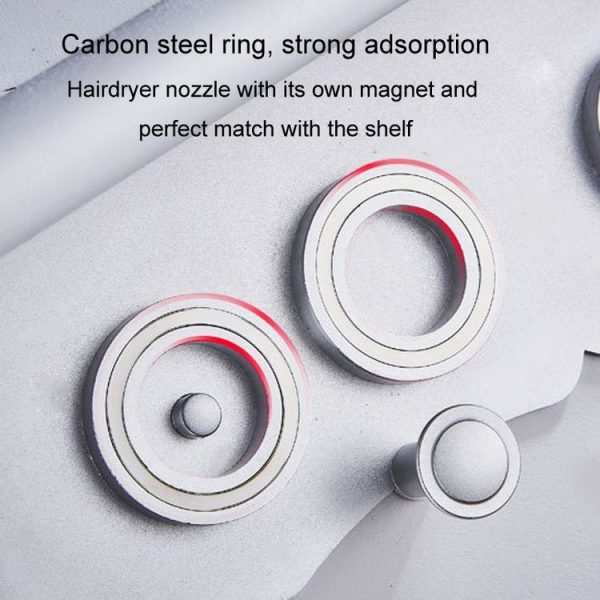 Wall Mounted Hair Dryer Holder Hole-Free Bathroom Space Aluminum Multifunctional Shelf, Style: Simple Silver - Image 4