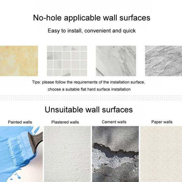 Wall Mounted Hair Dryer Holder Hole-Free Bathroom Space Aluminum Multifunctional Shelf, Style: Simple Silver - Image 9