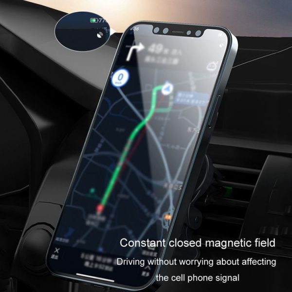 Magsafe Car Air Vent Wireless Charger Cell Phone 15W Fast Charger (White) - Image 10