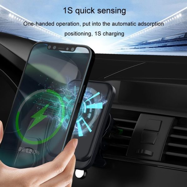 Magsafe Car Air Vent Wireless Charger Cell Phone 15W Fast Charger (White) - Image 8