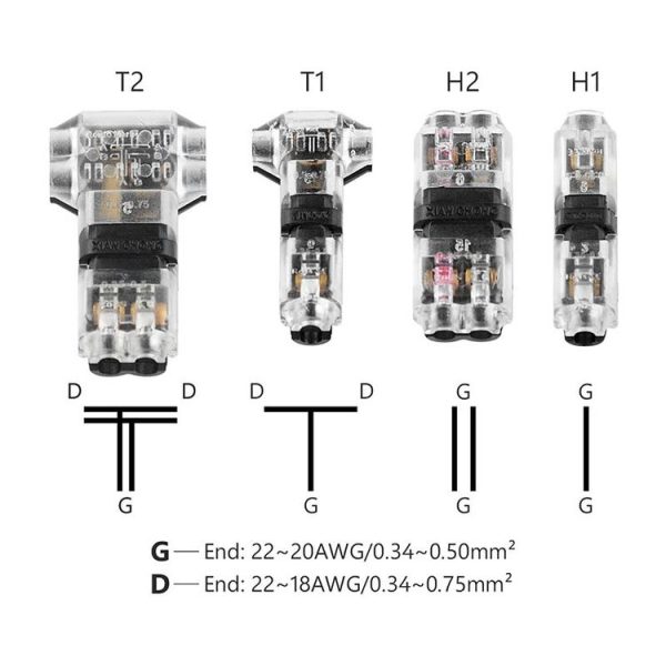 Straight Plug Quick Terminal Block No Strip Multifunctional Wire Connector, Model: H1 - Image 4