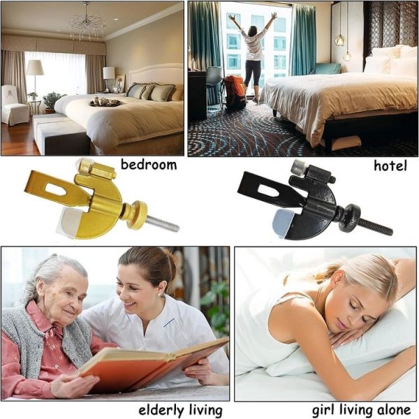 Household Anti-Theft Door Stopper Portable Anti-Pervert Device, Color: Adjustable Black - Image 3