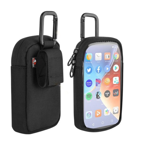 MP3 / MP4 Universal TPU Portable Storage Bag with Hanging Buckle (Black)