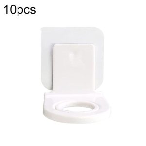 10pcs Toilet Shampoo Shower Gel Hanging Shelf No-Punch Bathroom Shelves (Transparent Patch Model)