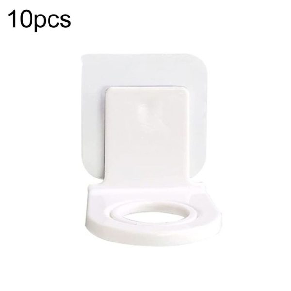 10pcs Toilet Shampoo Shower Gel Hanging Shelf No-Punch Bathroom Shelves (Transparent Patch Model)