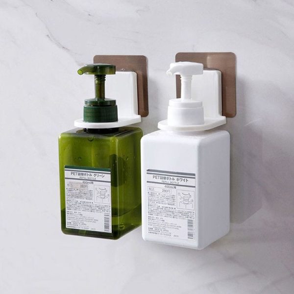 10pcs Toilet Shampoo Shower Gel Hanging Shelf No-Punch Bathroom Shelves (Transparent Patch Model) - Image 2