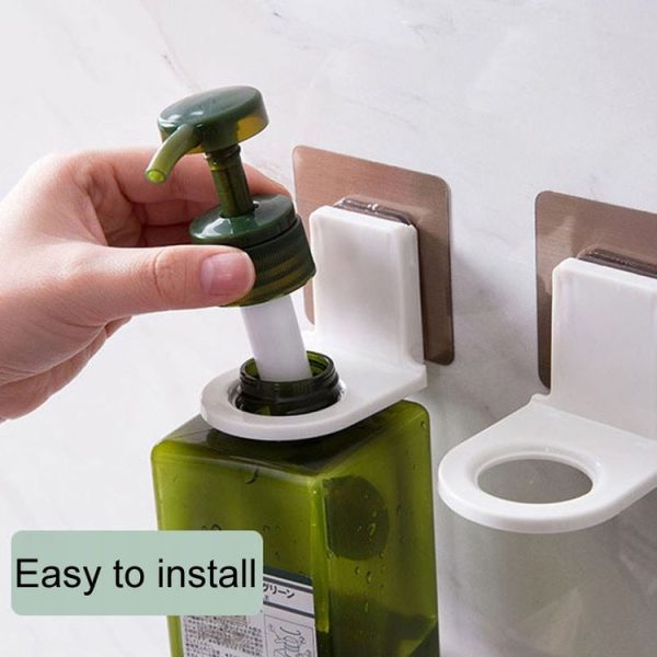 10pcs Toilet Shampoo Shower Gel Hanging Shelf No-Punch Bathroom Shelves (Transparent Patch Model) - Image 4
