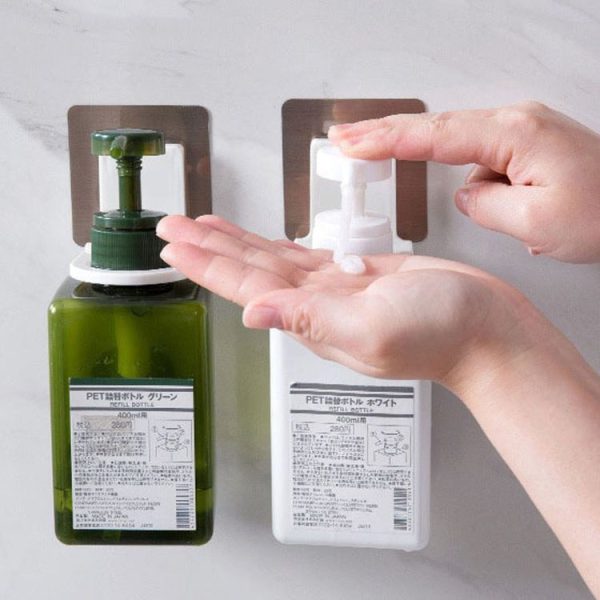 10pcs Toilet Shampoo Shower Gel Hanging Shelf No-Punch Bathroom Shelves (Transparent Patch Model) - Image 6