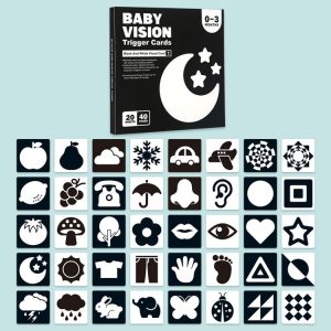20pcs / Book Baby Early Learning Card Children Eye Care Visual Stimulation Card, Style: 1-order Black And White