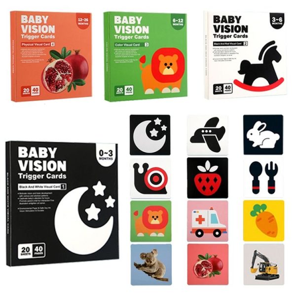 20pcs / Book Baby Early Learning Card Children Eye Care Visual Stimulation Card, Style: 1-order Black And White - Image 4