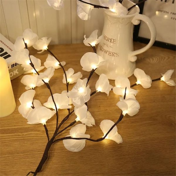 Butterfly Orchid Chandelier Room Bedroom Decoration Vase Lamp (White) - Image 4