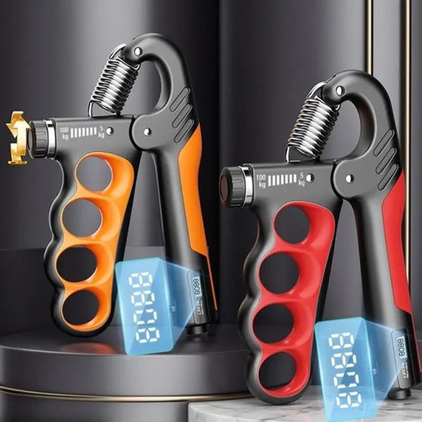 5-100kg Adjustable Hand Grip Strengthener Arm Muscle Exerciser, Spec: Electronic Counter Orange - Image 2