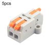 5pcs D1-2 Push Type Mini Wire Connection Splitter Quick Connect Terminal Block (Orange)
