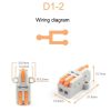 5pcs D1-2 Push Type Mini Wire Connection Splitter Quick Connect Terminal Block (Orange) - Image 2