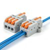 5pcs D1-2 Push Type Mini Wire Connection Splitter Quick Connect Terminal Block (Orange) - Image 3
