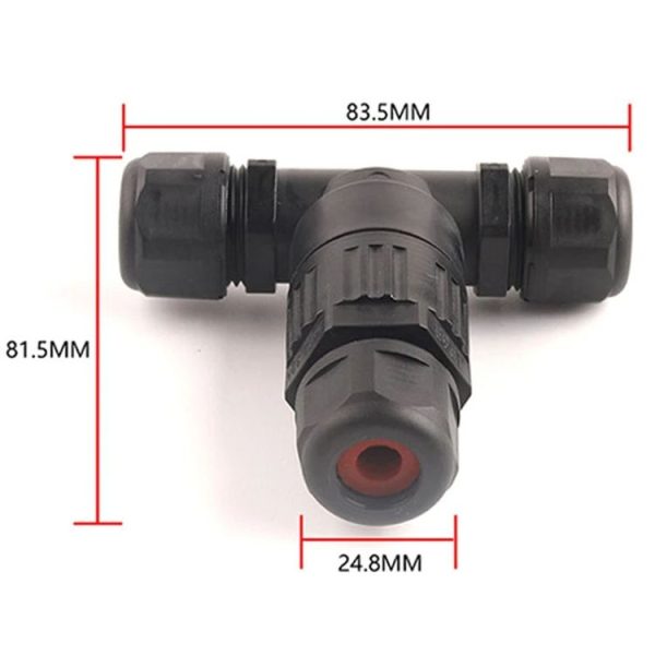 Outdoor T-Wire Terminal Block Five Pole Male And Female Docking Waterproof Connector (Black) - Image 2