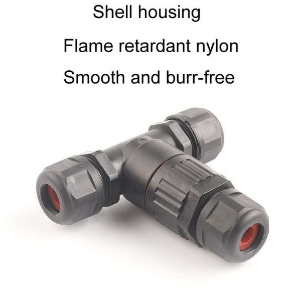 Outdoor T-Wire Terminal Block Five Pole Male And Female Docking Waterproof Connector (Black) - Image 4