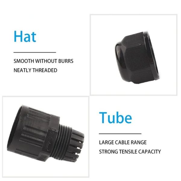 Outdoor T-Wire Terminal Block Five Pole Male And Female Docking Waterproof Connector (Black) - Image 5