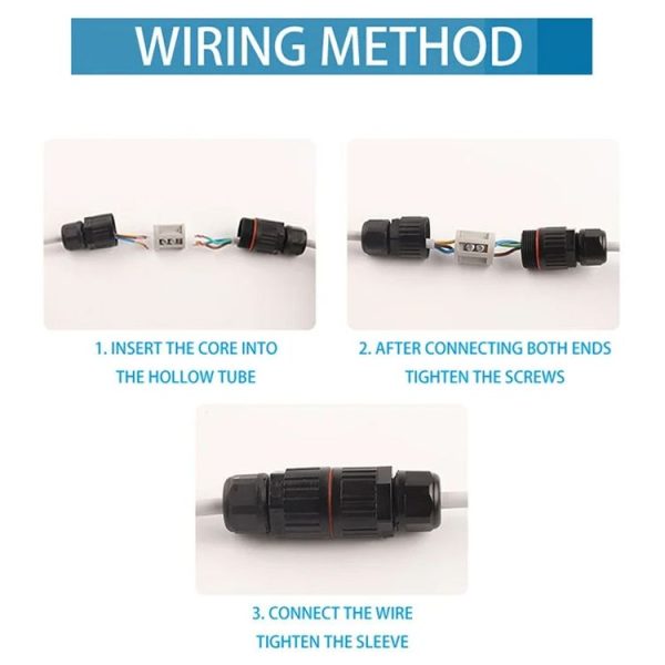 Outdoor T-Wire Terminal Block Five Pole Male And Female Docking Waterproof Connector (Black) - Image 8