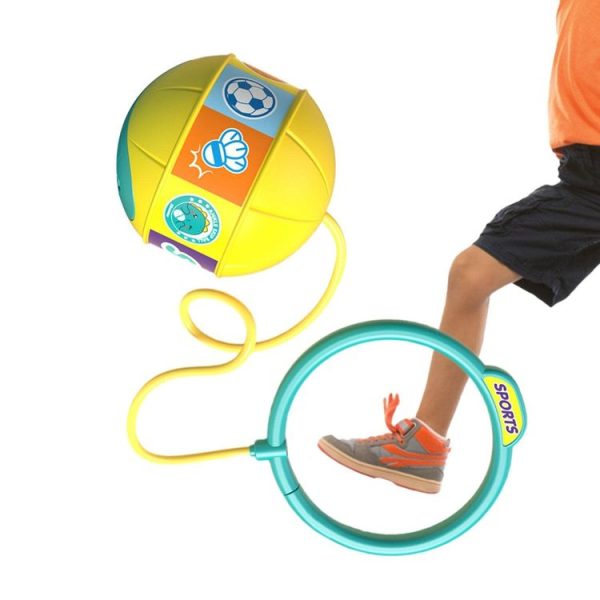 Kids Portable Glowing Ankle Skip Ball One Foot Bouncing Balls, Spec: Standard Version Yellow - Image 2