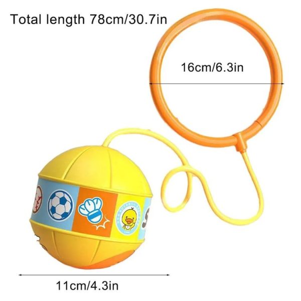 Kids Portable Glowing Ankle Skip Ball One Foot Bouncing Balls, Spec: Standard Version Yellow - Image 3