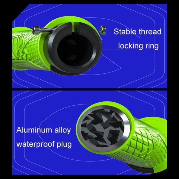 ENLEE 1pair Silicone Bicycle Covers Lockable Cycling Grips With Handlebar Blocking (Blue) - Image 8
