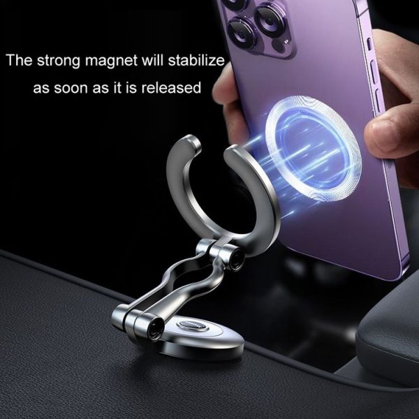 Metal Magsafe Magnetic Mobile Phone Folding Holder (Pearl Black) - Image 4