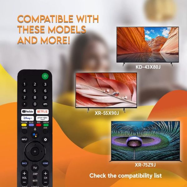 RMF-TX520U Bluetooth Voice Remote Control For Sony Smart TV KD-43X80J KD-43X85J (Black) - Image 6