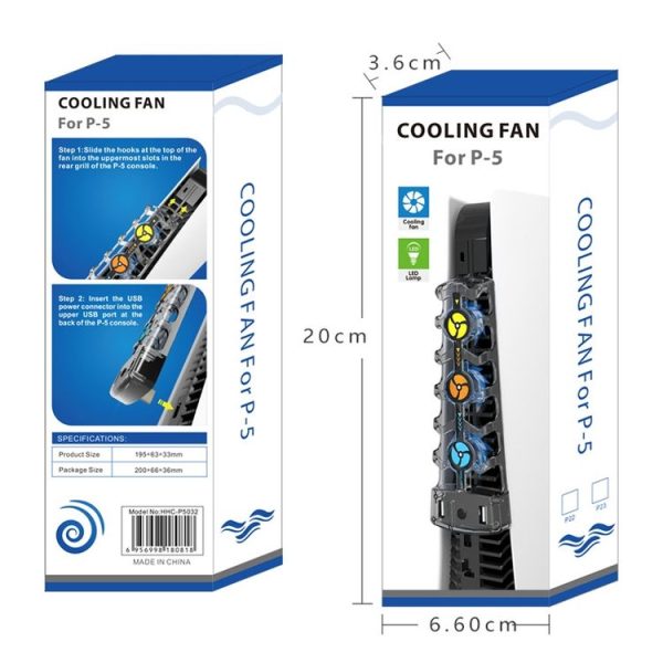 HHC-P5032 For PS5 Host Cooling Fan Hollow Cooling Heat Sink Multi-Color LED Light Three-Speed Cooling Fan Accessories - Image 10