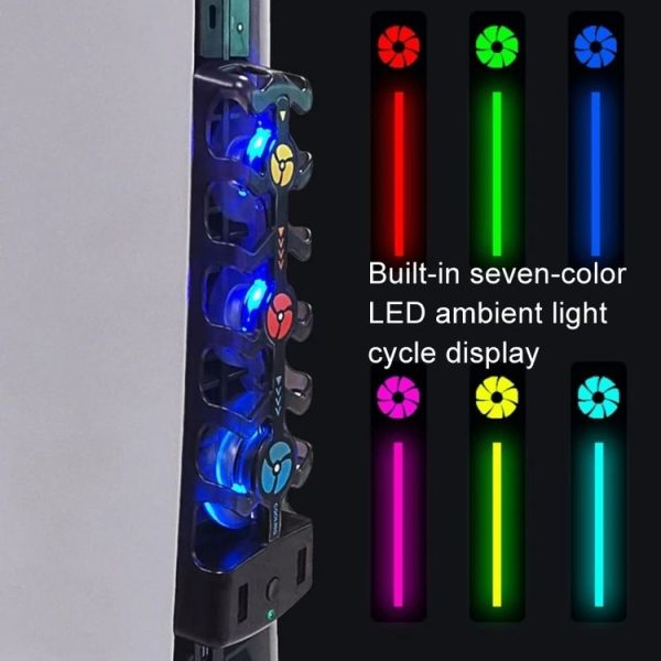 HHC-P5032 For PS5 Host Cooling Fan Hollow Cooling Heat Sink Multi-Color LED Light Three-Speed Cooling Fan Accessories - Image 7
