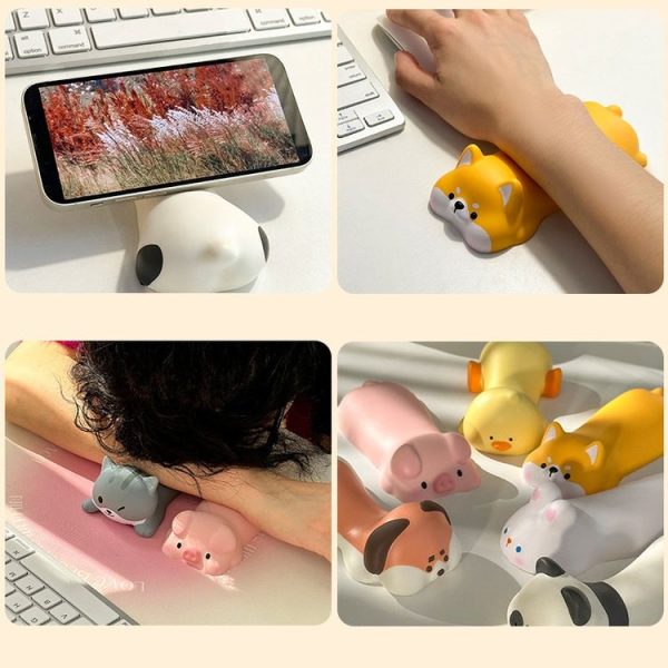 Decompression Memory Foam Mouse Pad Cute Desktop Mouse Wrist Cushion Hand Rest, Pattern: Puppy - Image 7