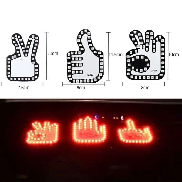 Car Interactive Finger Light Multi-function Warning Anti-rear Collision Light (Scissor Hand) - Image 2