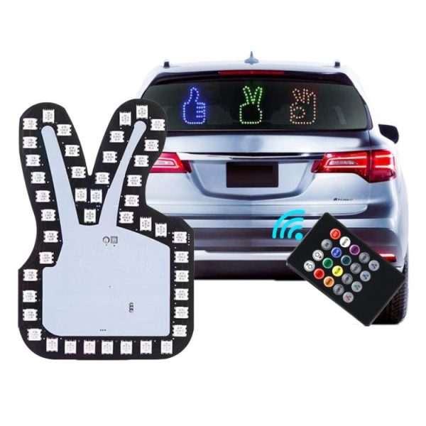 Car Interactive Finger Light Multi-function Warning Anti-rear Collision Light (Scissor Hand) - Image 6